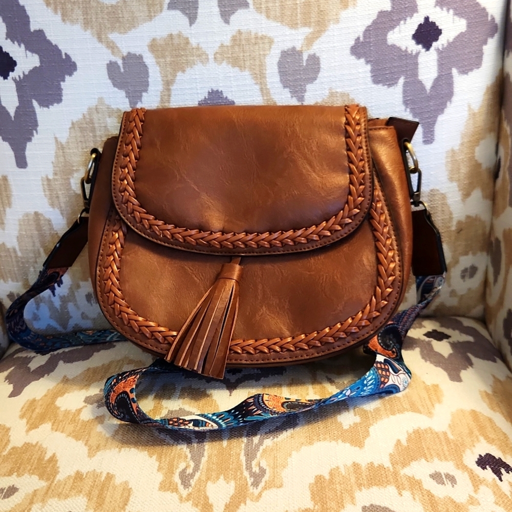 Brown vegan leather purse